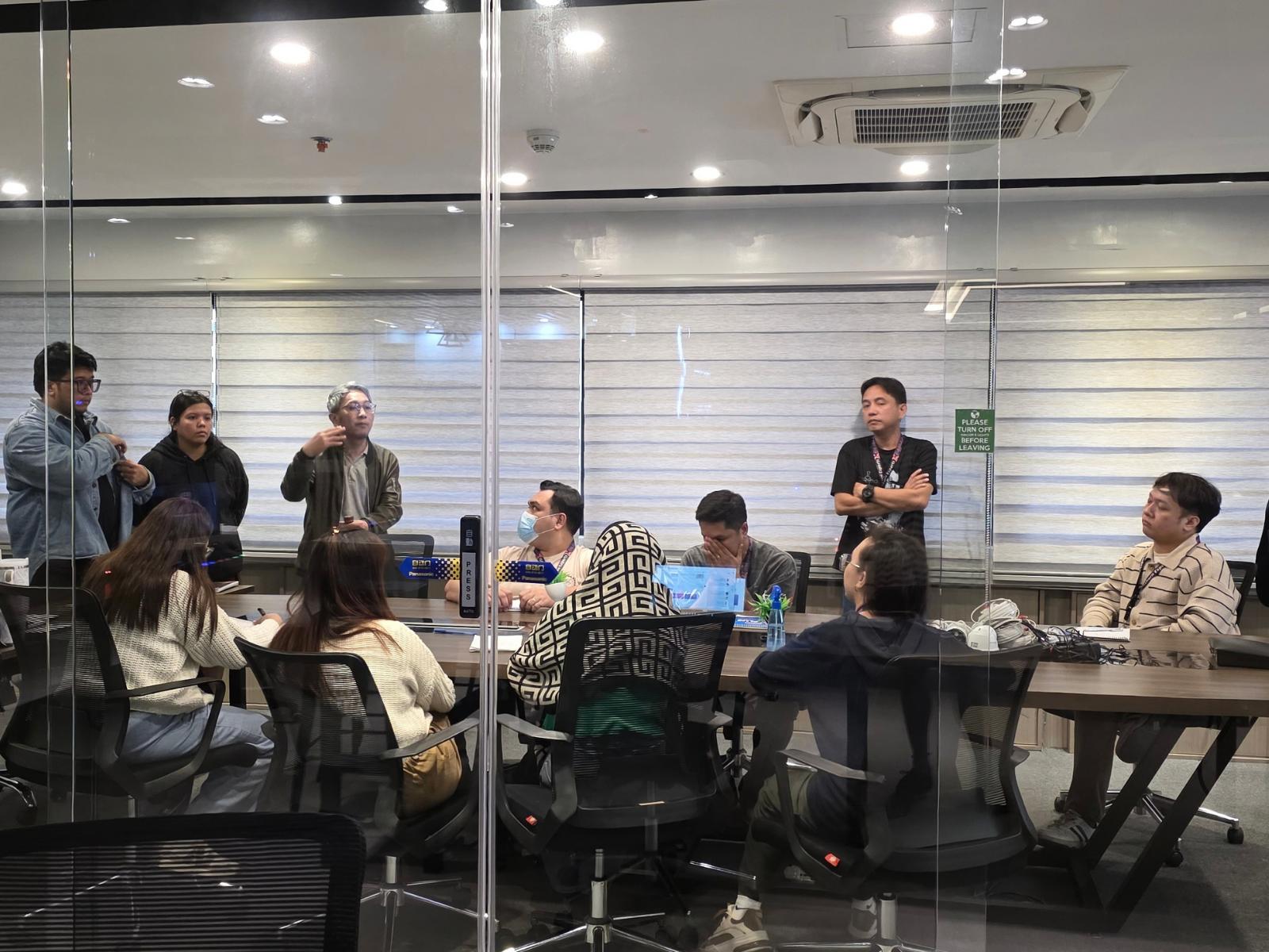 Team discussion in a meeting room